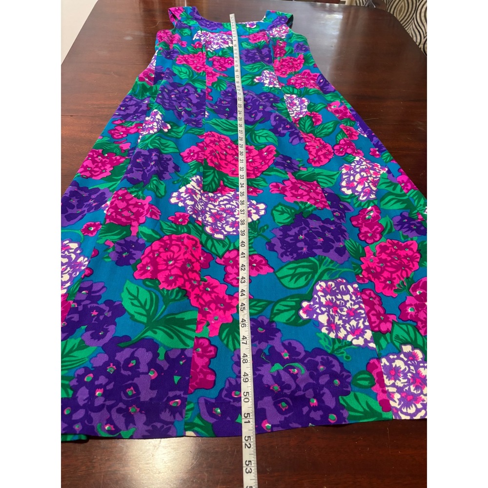The Sample Shop VTG Hawaiian Floral Maxi Dress M Tropical Resort Garden Party - Picture 5 of 7